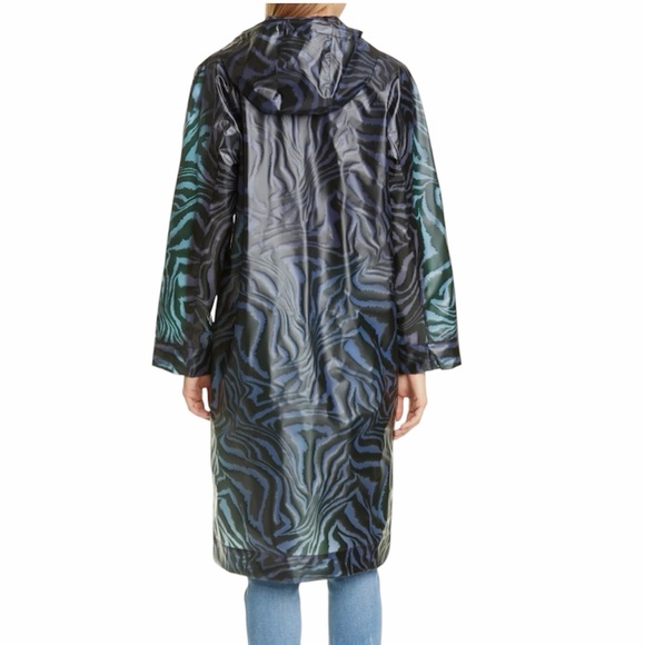 GANNI Tiger Print Water Repellent Biodegradable Raincoat EU36/US4 Oversized - Picture 3 of 10
